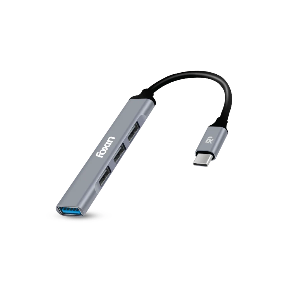 Foxin Type-C to 4 Port USB Hub 3.0 (Metal Body) FTH C4